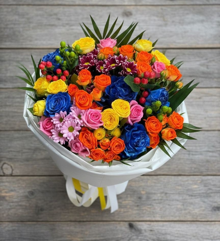 Букет цветов из: Розы и Хризантемы в Ташла