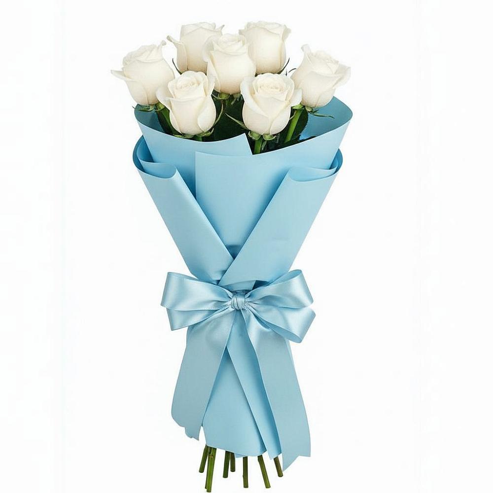 Букет 7 белых роз Проуд в Ташла