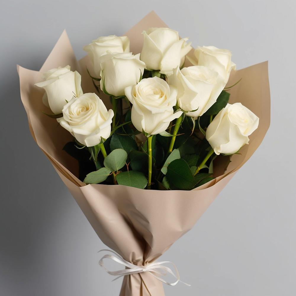 Букет 9 Белых роз Эдлесс Лав в Ташла