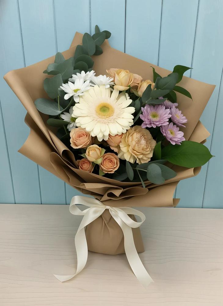 Букет цветов из: Герберы и Хризантемы в Ташла