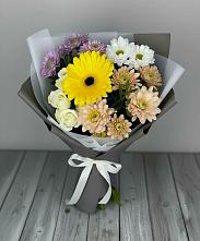 Букет цветов из:  Розы, Герберы и Хризантемы в Ташла