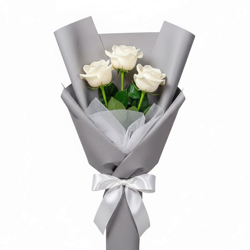 Букет 3 белые розы в Ташла