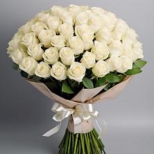 Букет 101 беля роза Белоснежка в Ташла