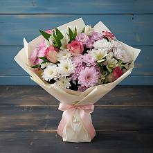 Букет цветов из:  Хризантемы, Альстромерии и Розы в Ташла