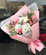 Букет цветов из:  Розы, Лизиантусы и Хризантемы в Ташла