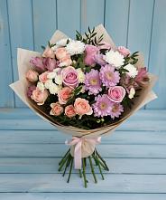 Букет цветов из:  Хризантемы, Розы и Альстромерии в Ташла