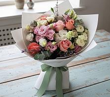 Букет цветов из:  Розы, Лизиантусы и Гвоздики в Ташла