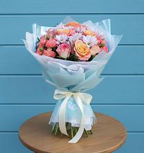 Букет цветов из:  Хризантемы и Розы в Ташла