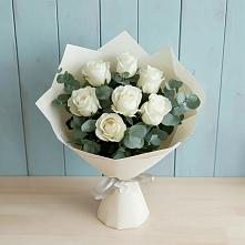 Букет Белые розы в Эвкалипте #REPLACE_PRED# Ташла